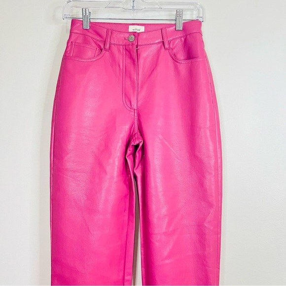Aritzia Melina Pant Rhodon Pink faux leather size 2 - Picture 6 of 10